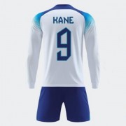Maglia Inghilterra Bambino Coppa del Mondo 2022 Harry Kane 9 Prima Divisa Manica Lunga..